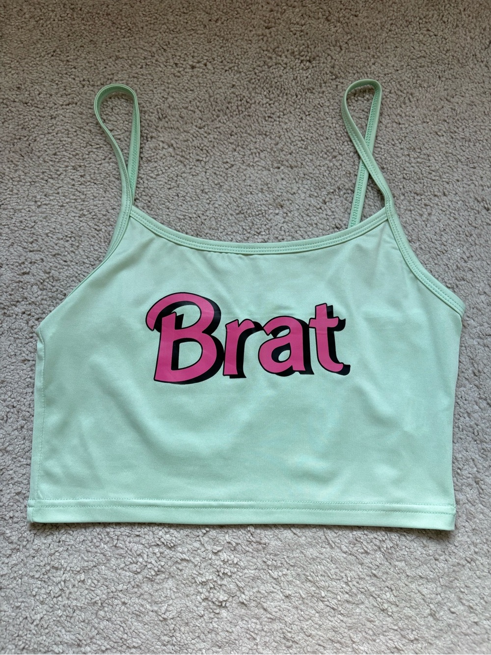 Brat Graphic Crop Top Tank Mint Bratz